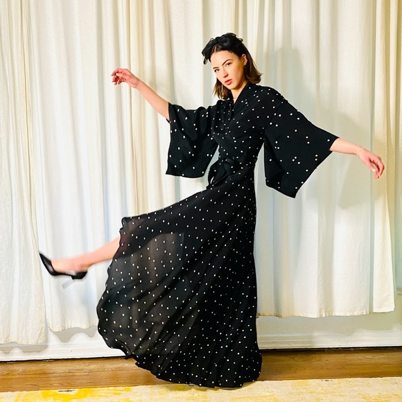 Kimono Sleeve Wrap Dress with Matching Face Cover